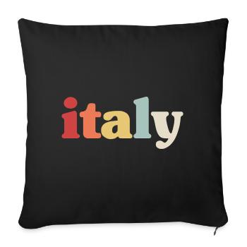 Italy Retro Italian - Sofa pillowcase 17,3'' x 17,3'' (45 x 45 cm) - black - Front