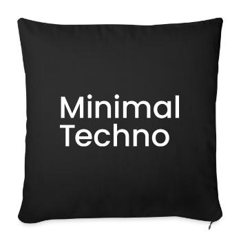 techno minimale - Housse de coussin décorative 45 x 45 cm - noir - Devant