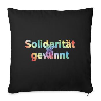 Solidarität gewinnt Statement Pride Fans LGBTQ - Sofakissenbezug 45 x 45 cm - Schwarz - Vorne