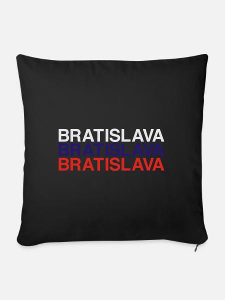 BRATISLAVA Slovakia Slowakei Flagge - Sofakissenbezug 45 x 45 cm - Schwarz