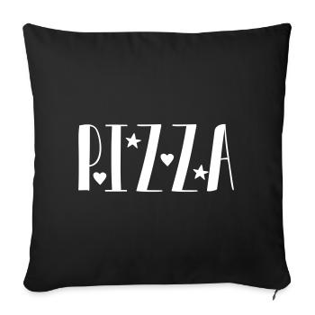 just Pizza - Sofa pillowcase 17,3'' x 17,3'' (45 x 45 cm) - black - Front