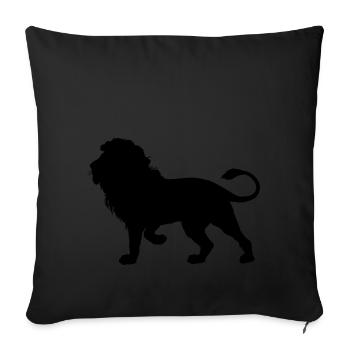 Lion Silhouette - Sofa pillowcase 17,3'' x 17,3'' (45 x 45 cm) - black - Front