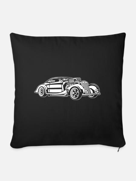 Hot Rod / Rad Rod 05_weiß - Sofakissenbezug 45 x 45 cm - Schwarz