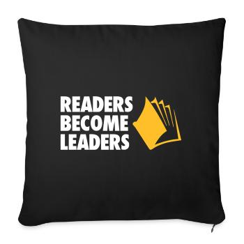 Les lecteurs de devenir des leaders Lire l'éducation En savoir - Housse de coussin décorative 45 x 45 cm - noir - Devant