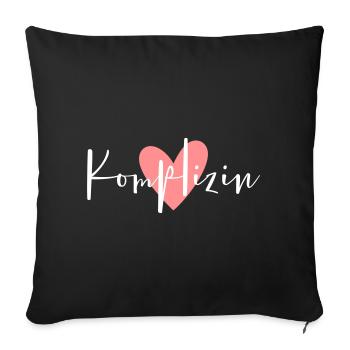 Complicated pink heart girlfriend partner - Sofa pillowcase 17,3'' x 17,3'' (45 x 45 cm) - black - Front