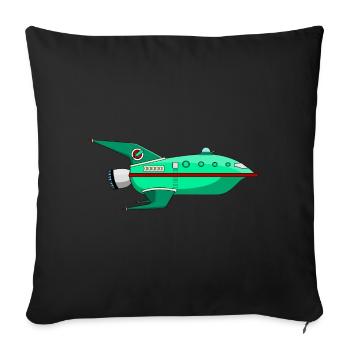 Planet ship of the future - Sofa pillowcase 17,3'' x 17,3'' (45 x 45 cm) - black - Front