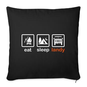 Manger sommeil landy - Housse de coussin décorative 45 x 45 cm - noir - Devant