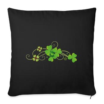 St Patricks Day. Shamrocks réalistes. - Housse de coussin décorative 45 x 45 cm - noir - Devant
