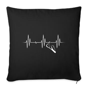 Chausson d’escalade Heartbeat Climbing Pulse Graphic Icon - Housse de coussin décorative 45 x 45 cm - noir - Devant