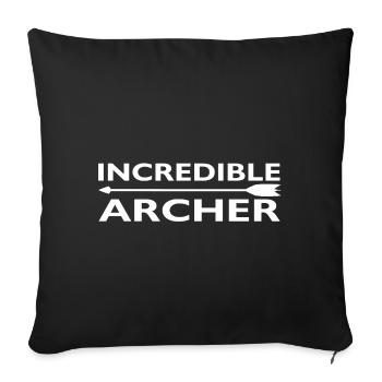 Arc de flèche de tir à l'arc de tir à l'arc - Housse de coussin décorative 45 x 45 cm - noir - Devant