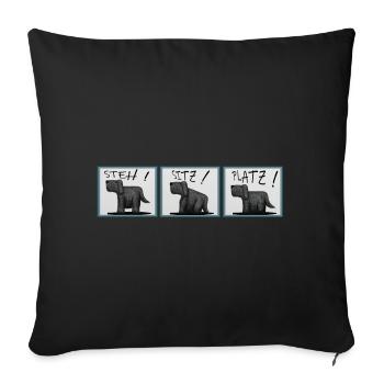 Chien chiens toutou - Housse de coussin décorative 45 x 45 cm - noir - Devant