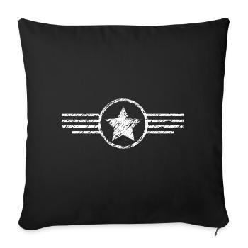 Armée insigne star cadeau soldats militaire - Housse de coussin décorative 45 x 45 cm - noir - Devant