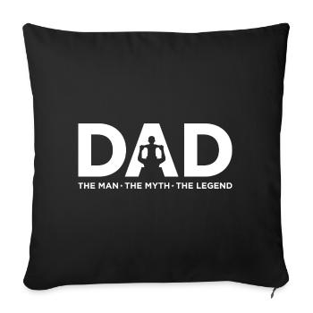 Dad Icon: Bold Silhouette Emblem - Sofa pillowcase 17,3'' x 17,3'' (45 x 45 cm) - black - Front