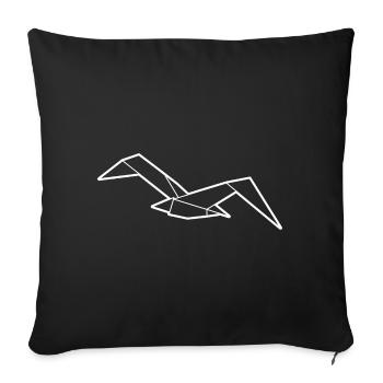 Allemagne du Nord Origami Mouette - Housse de coussin décorative 45 x 45 cm - noir - Devant