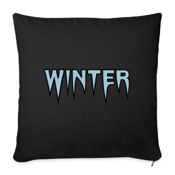 winter ice logo - Sofa pillowcase 17,3'' x 17,3'' (45 x 45 cm) - black - Front
