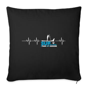 SUP With Dog - Stand Up Paddling Gift - Sofa pillowcase 17,3'' x 17,3'' (45 x 45 cm) - black - Front