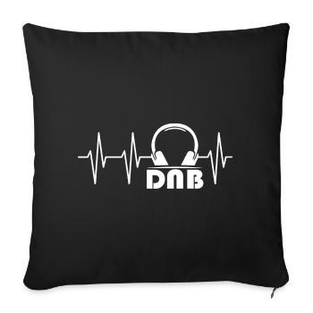 DNB Drum Bass ECG Pulse Heartbeat Earphone Logo - Sofa pillowcase 17,3'' x 17,3'' (45 x 45 cm) - black - Front