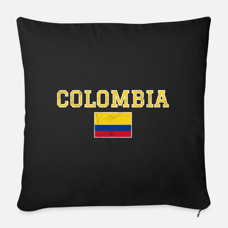 Colombie - Housse de coussin décorative 45 x 45 cm - noir