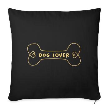 Dog Lover Dog Friend Gold Bone Dogs Fan Animal - Sofa pillowcase 17,3'' x 17,3'' (45 x 45 cm) - black - Front