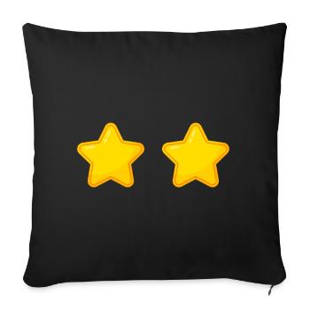 Symbole à deux étoiles 2 - Housse de coussin décorative 45 x 45 cm - noir - Devant
