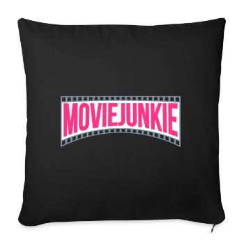 Les couleurs peuvent être modifiées | Accro au cinéma - Housse de coussin décorative 45 x 45 cm - noir - Devant