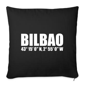 Bilbao coordinates - Sofa pillowcase 17,3'' x 17,3'' (45 x 45 cm) - black - Front