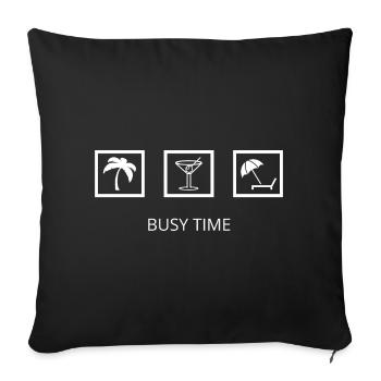 Busy time - vacances - Housse de coussin décorative 45 x 45 cm - noir - Devant