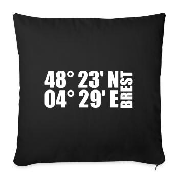 Coordonnées de Brest - Housse de coussin décorative 45 x 45 cm - noir - Devant
