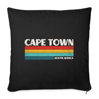 Le Cap Afrique du Sud Vintage Rétro 70s Le Cap - Housse de coussin décorative 45 x 45 cm - noir - Devant