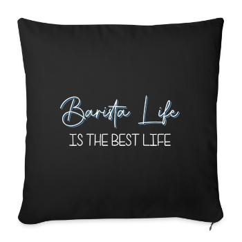 Mousse de lait espresso Moufle du matin - Housse de coussin décorative 45 x 45 cm - noir - Devant