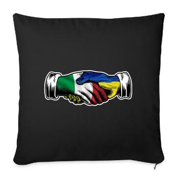 I Stand With Ukraine Italy Italian Flag - Sofa pillowcase 17,3'' x 17,3'' (45 x 45 cm) - black - Front