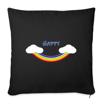 Arc-en-ciel inversé en forme de sourire - Housse de coussin décorative 45 x 45 cm - noir - Devant