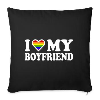 I love my boyfriend - Housse de coussin décorative 45 x 45 cm - noir - Devant