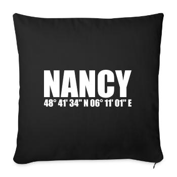 Nancy Koordinaten - Sofakissenbezug 45 x 45 cm - Schwarz - Vorne