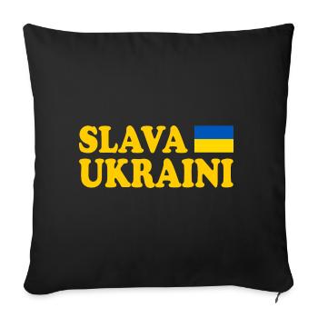 Slava ukraini ukraine - Housse de coussin décorative 45 x 45 cm - noir - Devant