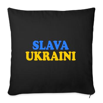 Ukraine - Sofa pillowcase 17,3'' x 17,3'' (45 x 45 cm) - black - Front