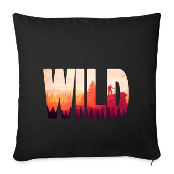 WILD - Sofa pillowcase 17,3'' x 17,3'' (45 x 45 cm) - black - Front