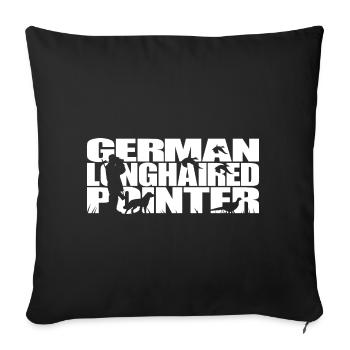 GERMAN LONGHAIRED POINTER Hunting Dogs Hunting Wilsigns - Sofa pillowcase 17,3'' x 17,3'' (45 x 45 cm) - black - Front