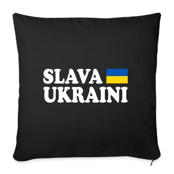 Slava ukraini - Sofa pillowcase 17,3'' x 17,3'' (45 x 45 cm) - black - Front