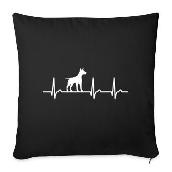 Ridgeback Heart Curve - Pulse Dog Dog Fan Pet - Sofa pillowcase 17,3'' x 17,3'' (45 x 45 cm) - black - Front