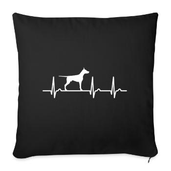 Guard Dog Heart Curve - Pulse Dog - Dog Fan Pet - Sofa pillowcase 17,3'' x 17,3'' (45 x 45 cm) - black - Front