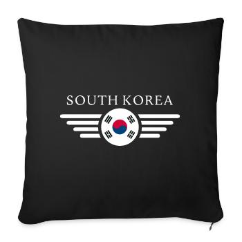South Korea - Sofa pillowcase 17,3'' x 17,3'' (45 x 45 cm) - black - Front