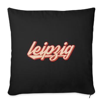 Leipzig Script Vintage Logo - Sofakissenbezug 45 x 45 cm - Schwarz - Vorne