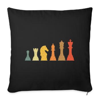 Schach Evolution Vintage Retro - Sofakissenbezug 45 x 45 cm - Schwarz - Vorne