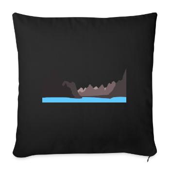 mysterious landscape with mountains and lake - Sofa pillowcase 17,3'' x 17,3'' (45 x 45 cm) - black - Front