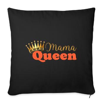 Mama queen - maman reine - cadeau fête des mères - Housse de coussin décorative 45 x 45 cm - noir - Devant