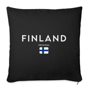 Flag of Finland, Finnish pride - Sofa pillowcase 17,3'' x 17,3'' (45 x 45 cm) - black - Front