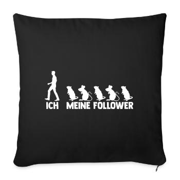 Ich und meine Follower Degu - Sofakissenbezug 45 x 45 cm - Schwarz - Vorne