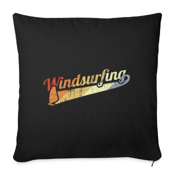 Vintage Windsurfing - Sofa pillowcase 17,3'' x 17,3'' (45 x 45 cm) - black - Front