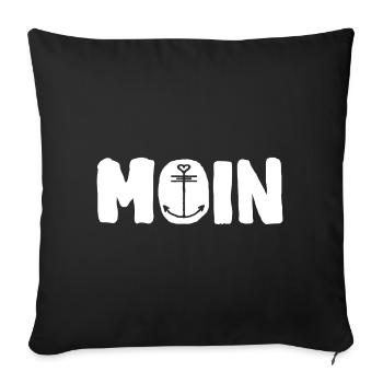 moin Anker Küsten Liebe ... Maritime Bekleidung - Sofakissenbezug 45 x 45 cm - Schwarz - Vorne